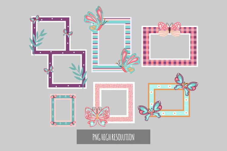 Scrapbooking Butterfly Pattern Frames Set