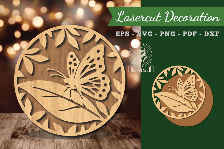 Butterfly Round Lasercut Decoration