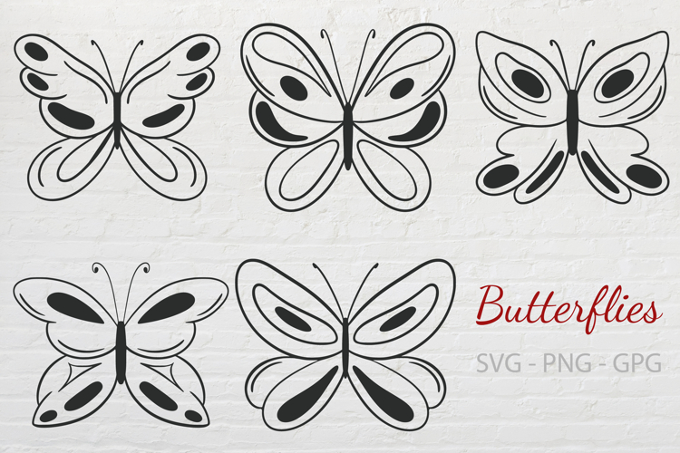 Butterfly silhouette SVG | Cute moths clipart