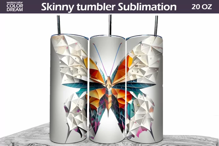 Butterfly 3D Tumbler Wrap | Butterfly Tumbler Sublimation