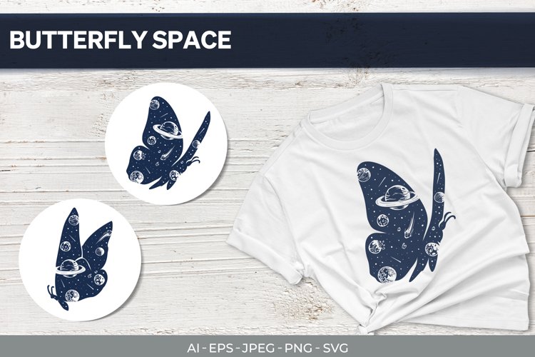 Butterfly with Astronomical Objects Inside Bundle example image 1