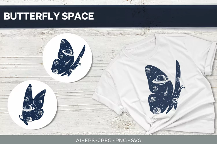 Butterfly with Astronomical Objects Inside Bundle