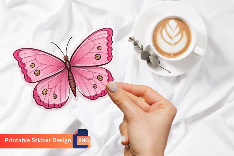 Butterfly Sticker, Pink Sticker, Butterfly Decals