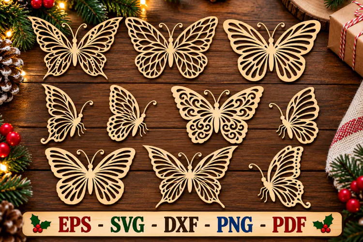 Butterfly SVG File, Laser Cut Filigree Design