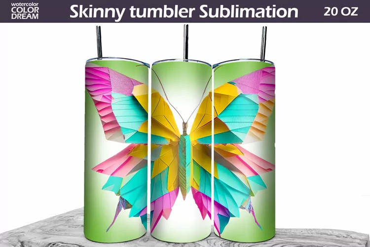 Butterfly Tumbler Wrap | Butterfly 3D Tumbler Sublimation