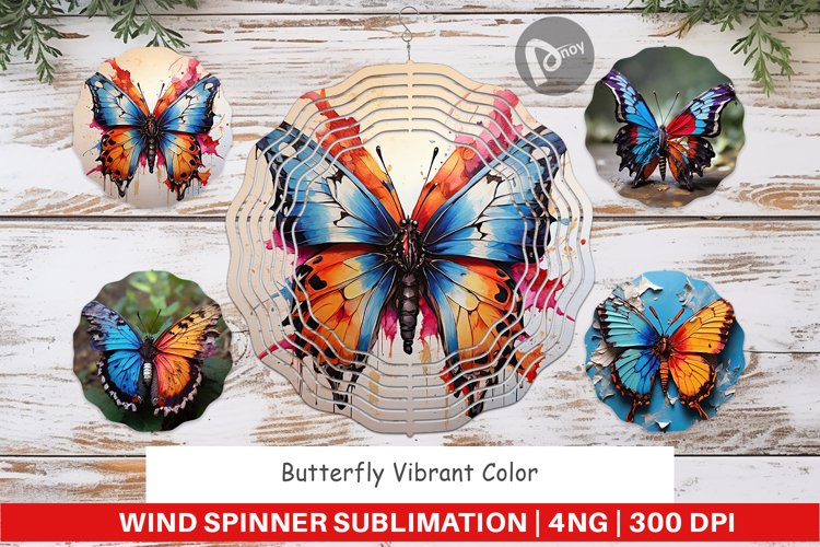 Wind Spinner Butterfly Vibrant Color