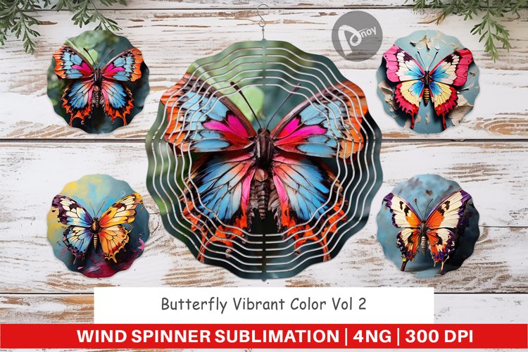 Wind Spinner Butterfly Vibrant Color