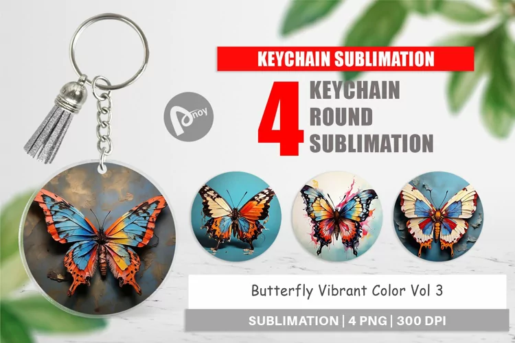 Keychain Butterfly Vibrant Color