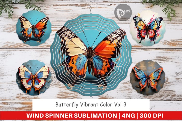 Wind Spinner Butterfly Vibrant Color example image 1