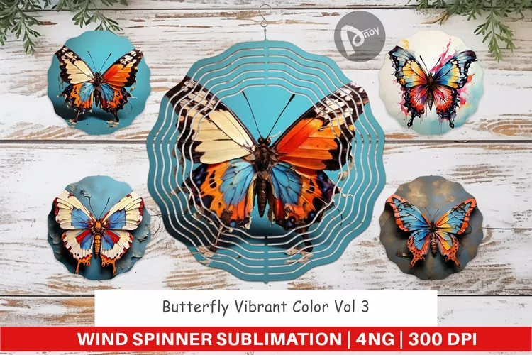 Wind Spinner Butterfly Vibrant Color