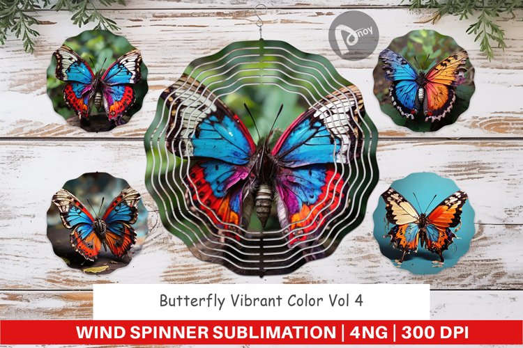 Wind Spinner Butterfly Vibrant Color example image 1