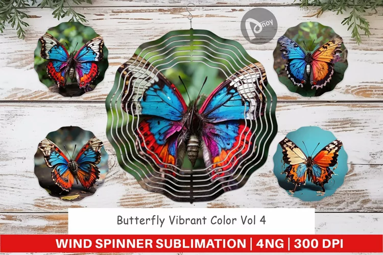 Wind Spinner Butterfly Vibrant Color