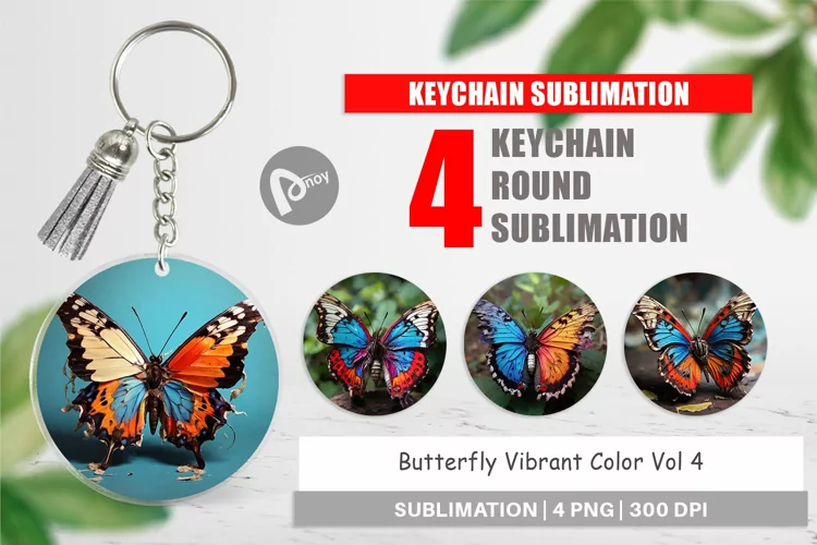 Keychain Butterfly Vibrant Color