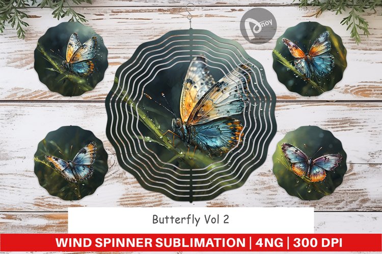 Wind Spinner Butterfly Illustration