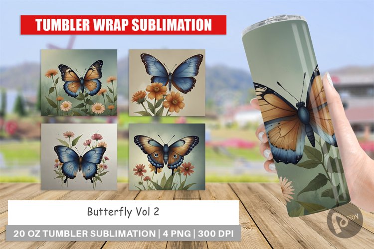 Tumbler Wrap Butterfly illustration