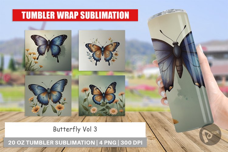 Tumbler Wrap Butterfly illustration example image 1