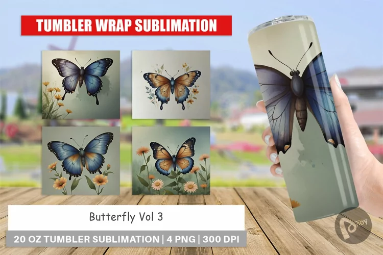Tumbler Wrap Butterfly illustration