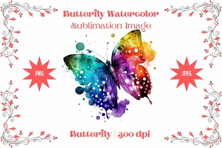 Watercolor Butterfly Clipart Image 2