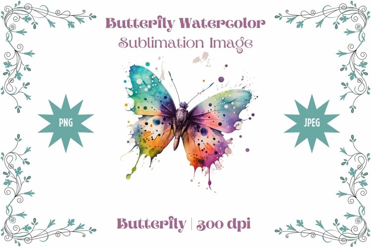 Watercolor Butterfly Clipart Image 4