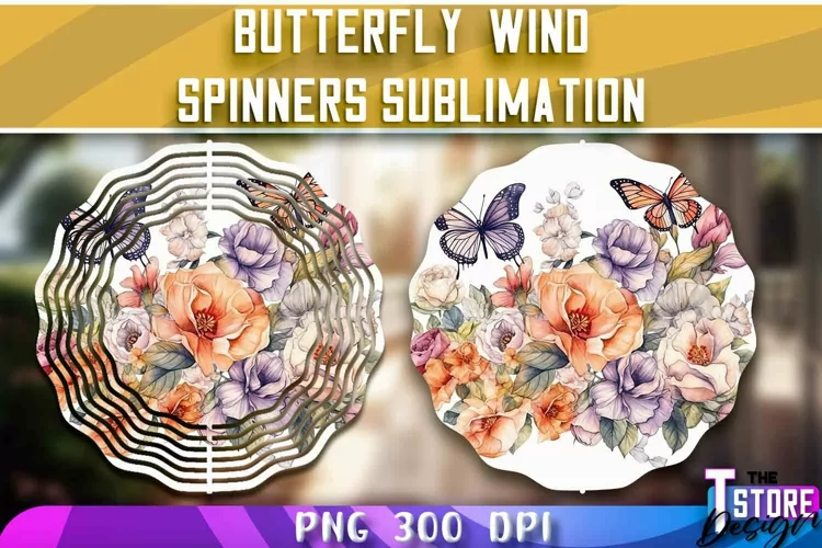 Butterflies Wind Spinners Sublimation | PNG Design |PNG File