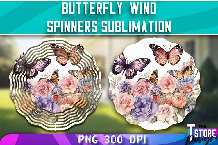 Butterflies Wind Spinners Sublimation | PNG Design |PNG File