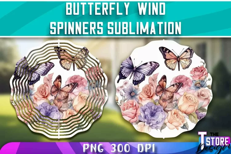 Butterflies Wind Spinners Sublimation | PNG Design |PNG File