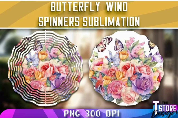 Butterflies Wind Spinners Sublimation | PNG Design |PNG File
