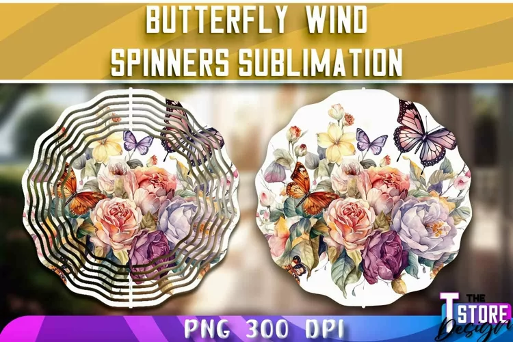 Butterflies Wind Spinners Sublimation | PNG Design |PNG File