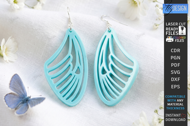 Acrylic Butterfly Wing Earrings Laser Cut | Pendant Earrings