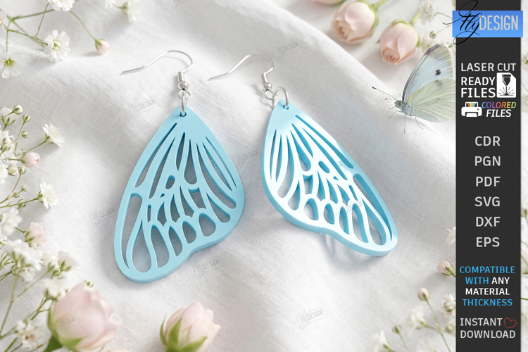 Acrylic Butterfly Wing Earrings Laser Cut | Pendant Earrings