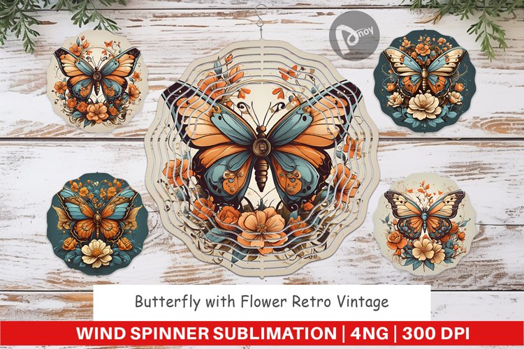Wind Spinner Butterfly and Flower