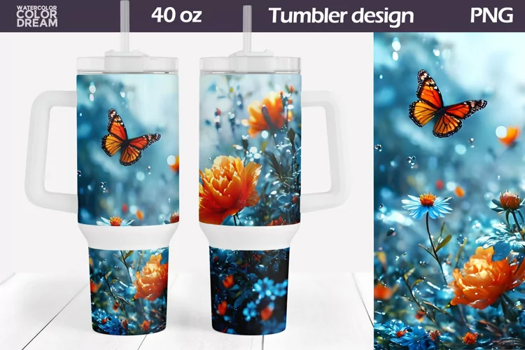 Butterfly Tumbler 40 Oz | 40 OZ Tumbler Wrap