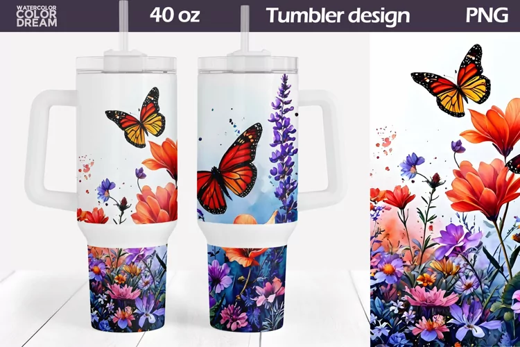 Butterfly Tumbler 40 Oz | 40 OZ Tumbler Wrap