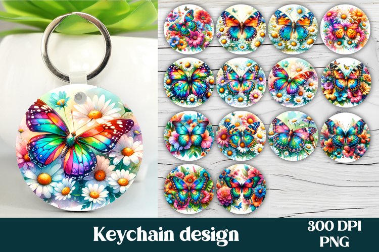 Butterfly keychain | Animal keyring | Keychain bundle example image 1