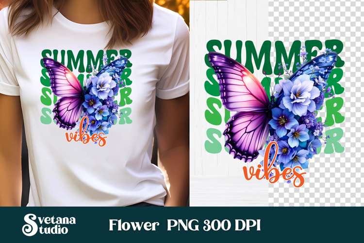 Summer vibes butterfly clipart | Butterfly sublimation