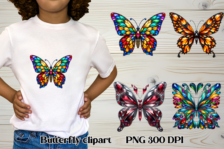 Summer butterfly clipart | Butterfly diamond sublimation