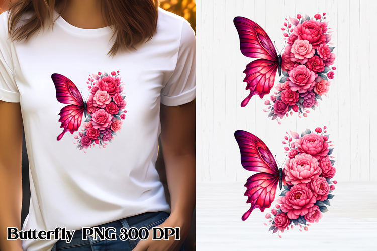 Summer butterfly clipart | Butterfly flower sublimation