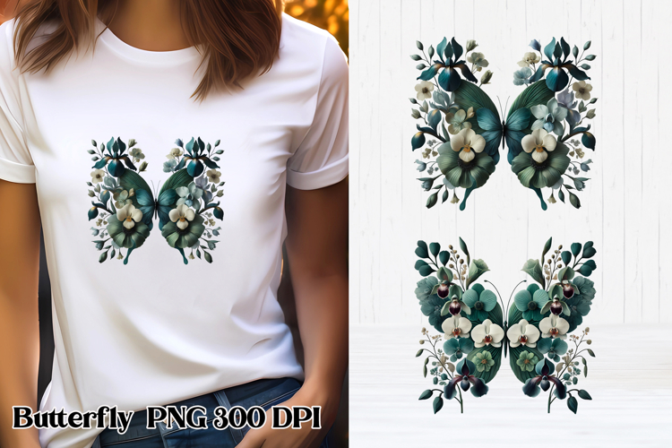 Summer butterfly clipart | Butterfly flower sublimation