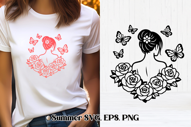 Butterfly woman SVG design | Summer SVG | Butterfly clipart