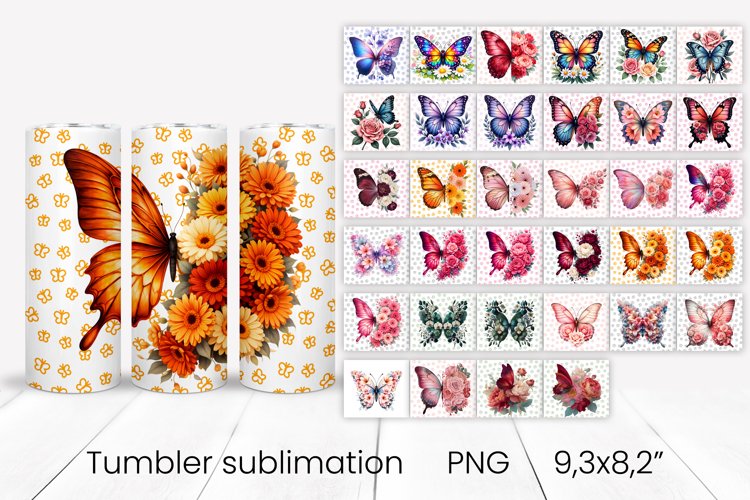Butterfly tumblers | Animals tumbler | Tumbler wrap