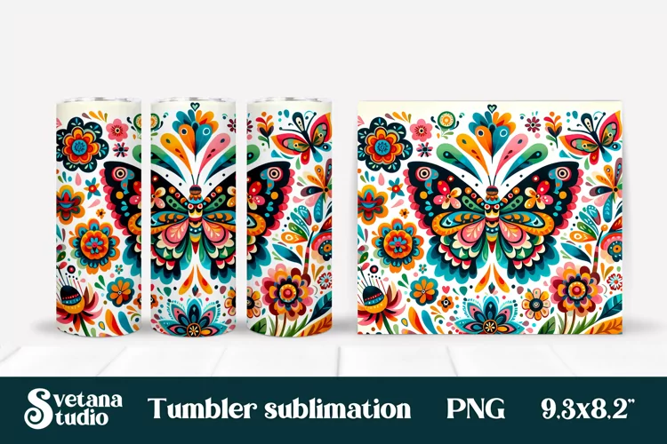 Butterfly tumblers | Animals tumbler | Tumbler wrap