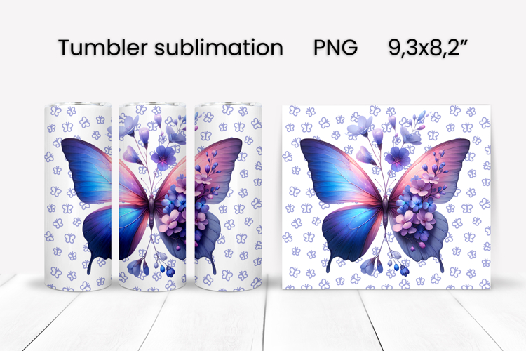 Butterfly tumblers | Animals tumbler | Tumbler wrap