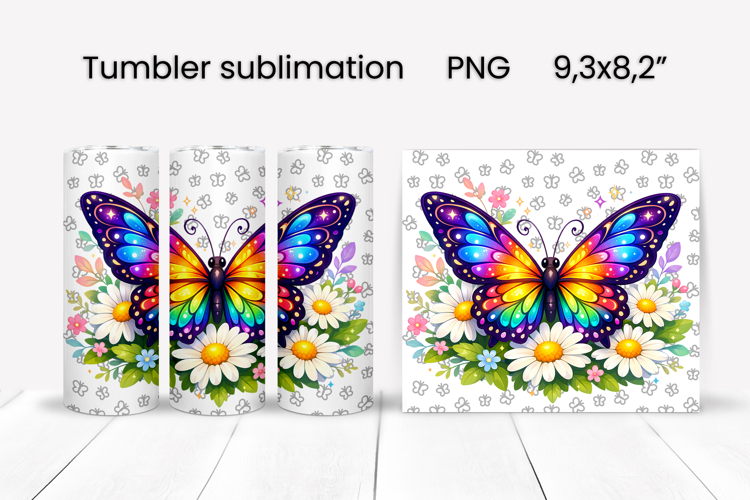 Butterfly tumblers | Animals tumbler | Tumbler wrap