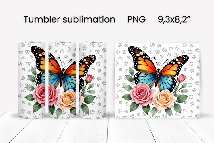 Butterfly tumblers | Animals tumbler | Tumbler wrap