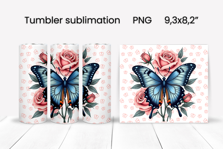 Butterfly tumblers | Animals tumbler | Tumbler wrap