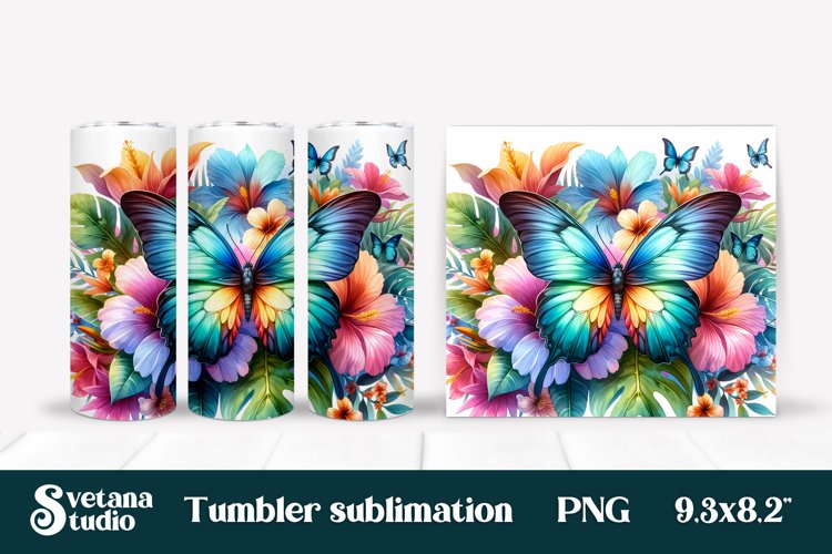 Butterfly tumblers | Animals tumbler | Tumbler sublimation