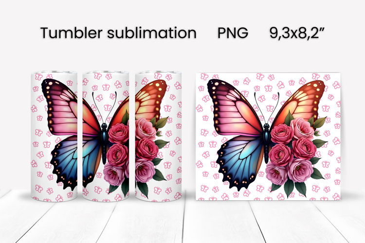 Butterfly tumblers | Animals tumbler | Tumbler wrap