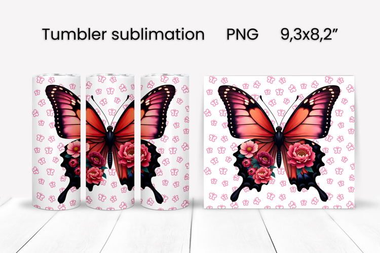 Butterfly tumblers | Animals tumbler | Tumbler wrap