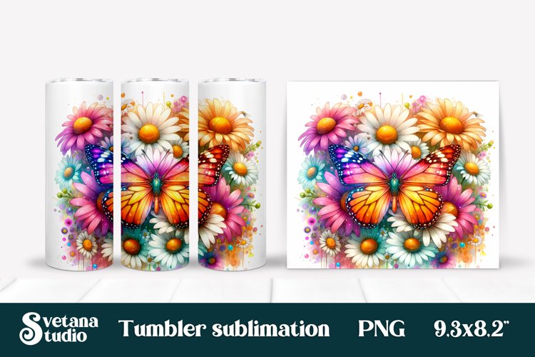 Butterfly tumblers | Animals tumbler | Tumbler sublimation example image 1