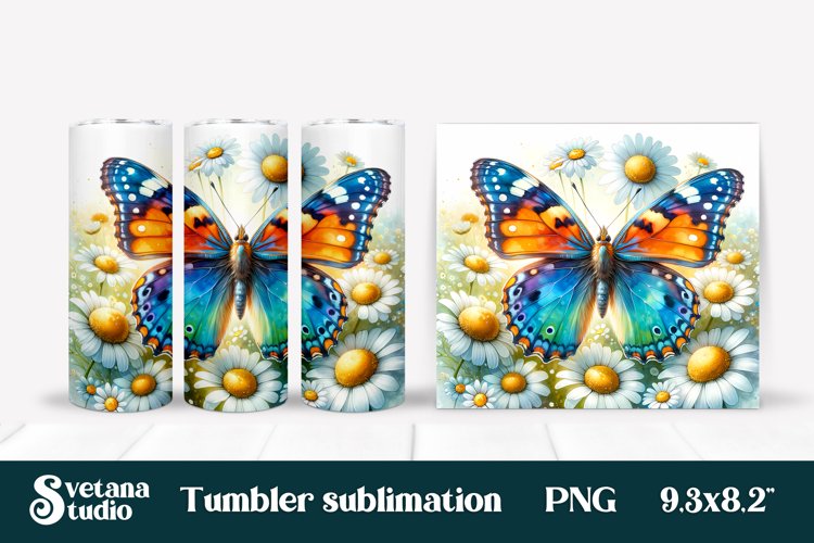 Butterfly tumblers | Animals tumbler | Tumbler sublimation example image 1